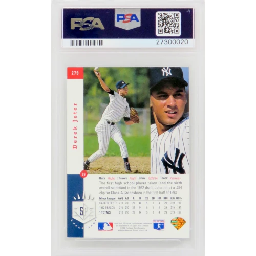 Derek Jeter (New York Yankees) 1993 SP Foil Baseball RC Rookie Card #279 - PSA 8 NM-MT (A) - Image 2