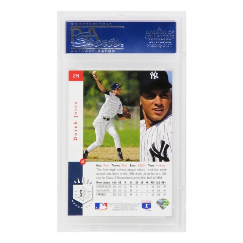 Derek Jeter (New York Yankees) 1993 SP Foil Baseball RC Rookie Card #279 - PSA 8 NM-MT (B) - Image 2