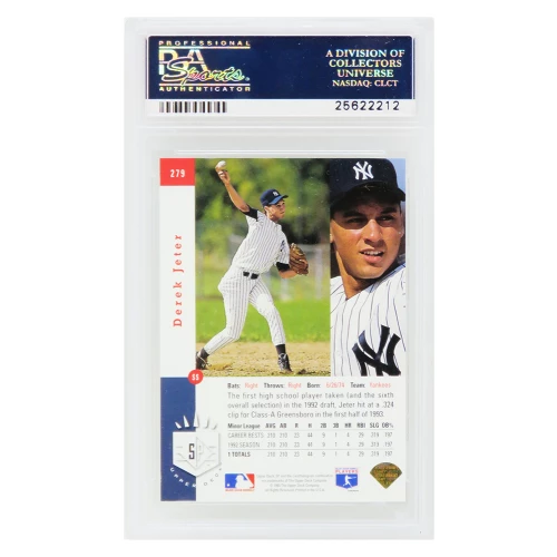 Derek Jeter (New York Yankees) 1993 SP Foil Baseball RC Rookie Card #279 (PSA 8 NM-MT) (C.) - Image 2