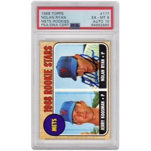 Nolan Ryan / Jerry Koosman (New York Mets) 1968 Topps Baseball #177 RC Rookie Card - (PSA 6 / Auto Grade 10)