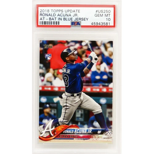 Ronald Acuna (Atlanta Braves) 2018 Topps Update Baseball #US250 RC Rookie Card - PSA 10 GEM MINT
