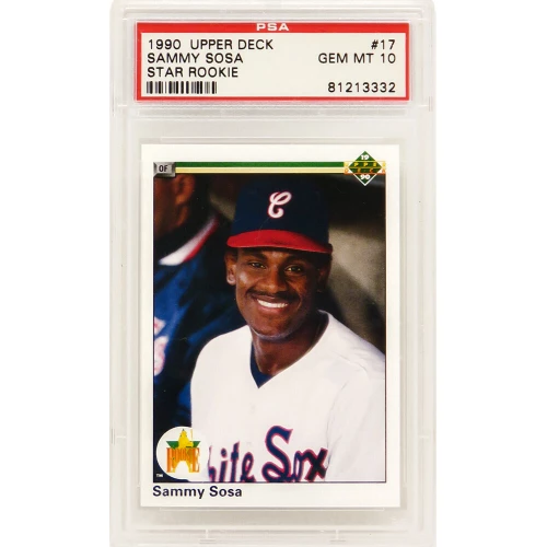 Sammy Sosa (Chicago White Sox) 1990 Upper Deck Baseball #17 RC Rookie Card - PSA 10 GEM MINT