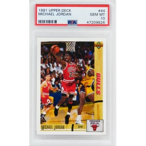 Michael Jordan (Chicago Bulls) 1991 Upper Deck Basketball #44 Card - PSA 10 GEM MINT (New Label)