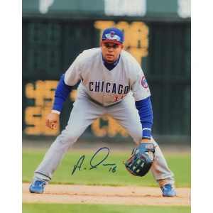 Aramis Ramirez Signed Chicago Cubs Grey Fielding Action 8x10 Photo