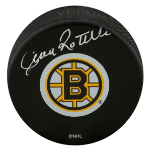 Jean Ratelle Signed Boston Bruins Medium Logo Hockey Puck