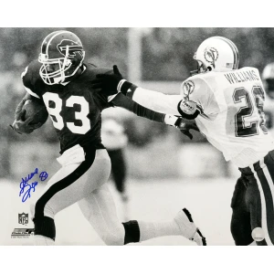 Andre Reed Signed Buffalo Bills B&W Action vs. Dolphins 16x20 Photo