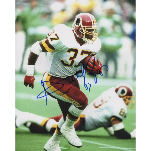 Gerald Riggs Signed Redskins Running With Football 8x10 Photo