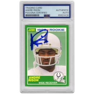 Andre Rison Signed Colts 1989 Score Rookie Football Trading Card #272 - (PSA Encapsulated)