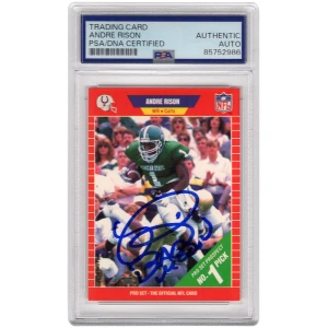 Andre Rison Signed 1989 Pro Set Rookie Football Trading Card #497 w/Bad Moon - (PSA Encapsulated)