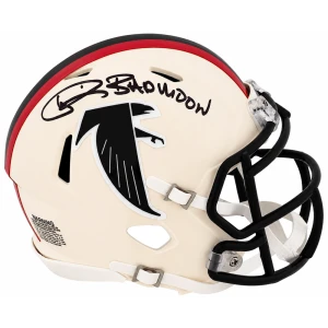 Andre Rison Signed Atlanta Falcons RETRO Riddell Speed Mini Helmet w/Bad Moon