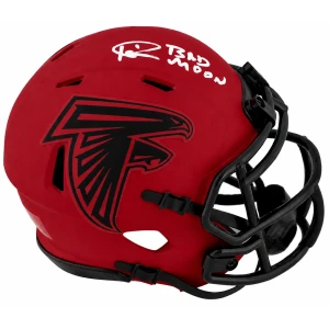 Andre Rison Signed Atlanta Falcons RAVE Riddell Speed Mini Helmet w/Bad Moon