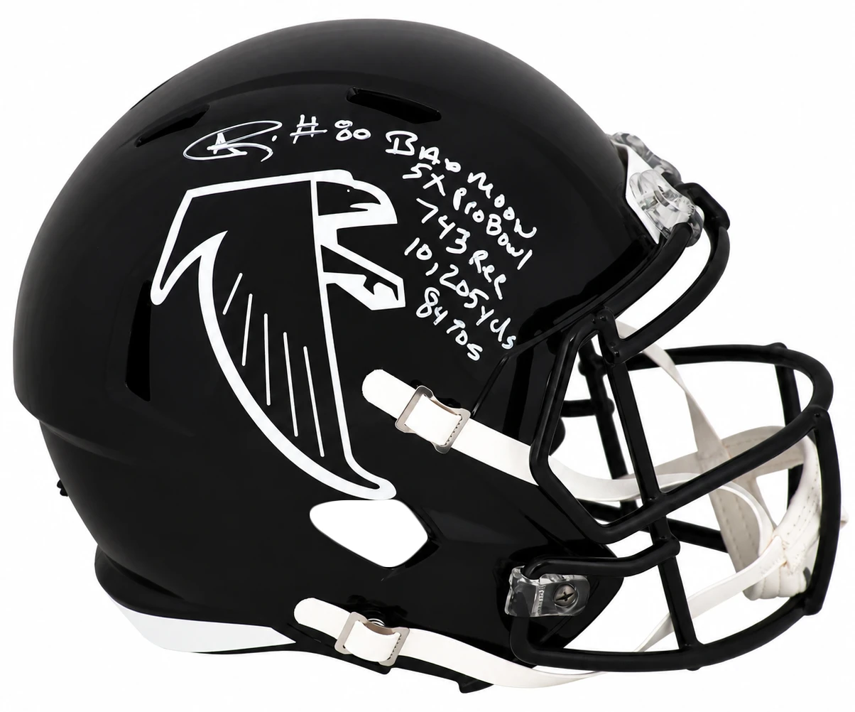 Andre Rison Signed Atlanta Falcons (90-02 Style) T/B Riddell Full Size Speed Replica Helmet w/5-Inscriptions
