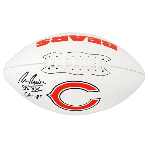 Ron Rivera Signed Chicago Bears Logo Franklin White Football w/SB XX Champs