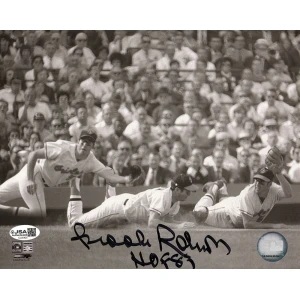 Brooks Robinson Signed Baltimore Orioles Triple Diving Image 8x10 Photo w/HOF'83 - (JSA)