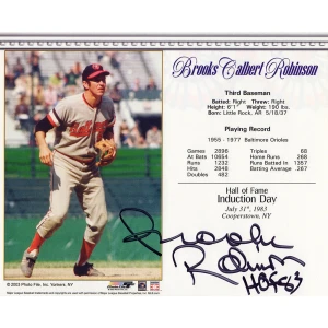 Brooks Robinson Signed Baltimore Orioles Hall of Fame Induction Day 8x10 Photo w/HOF'83