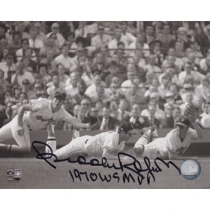 Brooks Robinson Signed Baltimore Orioles B&W Multi Image Diving 8x10 Photo w/1970 WS MVP