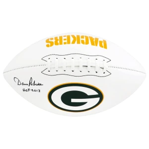 Dave Robinson Signed Green Bay Packers Franklin White Logo Football w/HOF 2013
