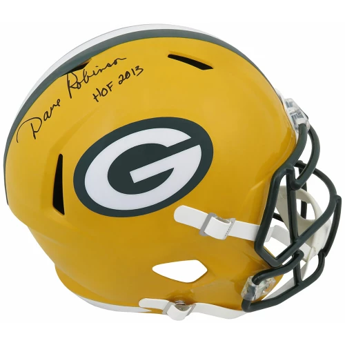 Dave Robinson Signed GB Packers Riddell Full Size Speed Replica Helmet w/HOF 2013