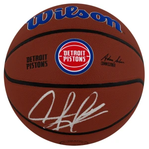 Dennis Rodman Signed Detroit Pistons Logo Wilson Alliance NBA Basketball