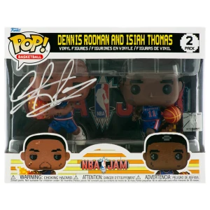Dennis Rodman Signed Detroit Pistons NBA Jam Dual Funko Pop Doll With Isiah Thomas