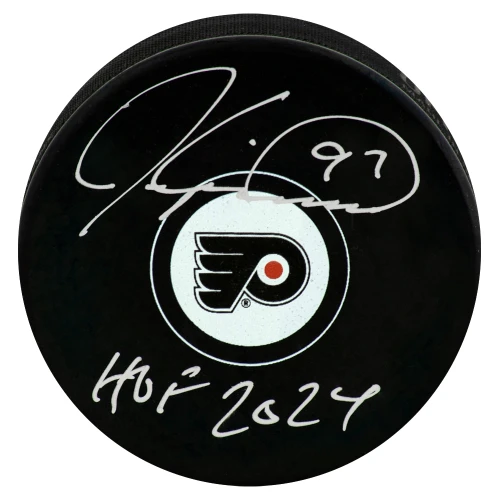 Jeremy Roenick Signed Philadelphia Flyers Logo Hockey Puck w/HOF 2024