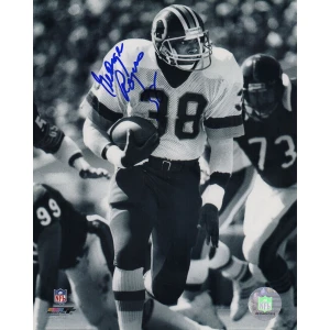 George Rogers Signed Washington Football Team B&W White Jersey Action 8x10 Photo