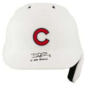 David Ross Signed Chicago Cubs White Chrome Rawlings Full Size Batting Helmet w/G-Pa Rossy