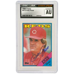 Pete Rose Signed Cincinnati Reds 1988 Topps Manager Baseball Card #475 - (CGC x JSA Encapsulated)