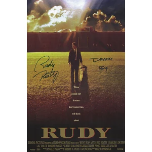 Rudy Ruettiger Signed 'Rudy' 11x17 Classic Movie Poster w/Dream Big