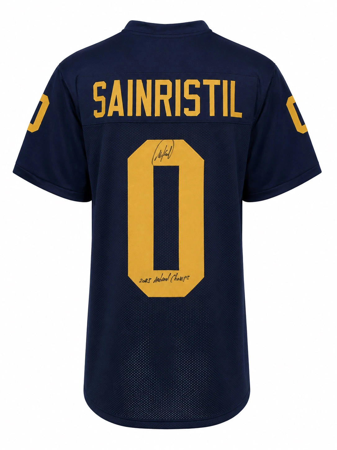 Mike Sainristil Signed Navy Custom College Football Jersey w/2023 National Champs