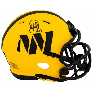 Mike Sainristil Signed Washington Commanders RAVE Riddell Speed Mini Helmet