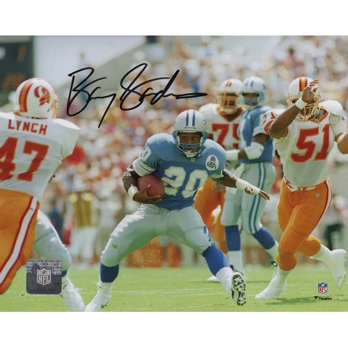 Barry Sanders Signed Detroit Lions vs Tampa Bay Bucs Action 8x10 Photo
