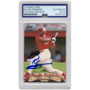 Reggie Sanders Signed Reds Baseball Trading Card (Various) - (PSA Encapsulated)