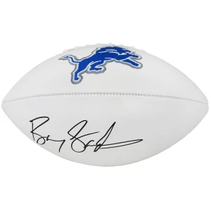 Barry Sanders Signed Detroit Lions Wilson White Logo Football