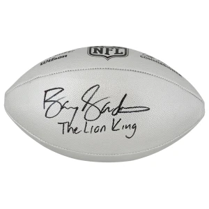 Barry Sanders Signed Wilson Duke Silver Metallic NFL Full Size Replica Football w/The Lion King