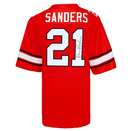Barry Sanders Signed Oklahoma State Cowboys Throwback Orange The Retro Brand Football Jersey