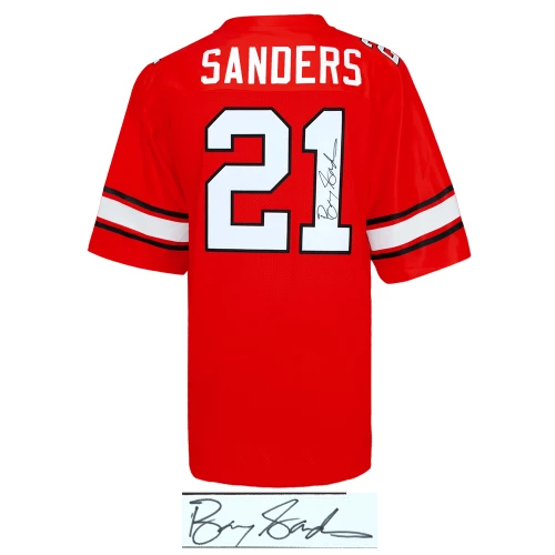 Barry Sanders Signed Oklahoma State Cowboys Throwback Orange The Retro Brand Football Jersey - Image 2