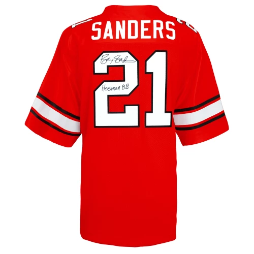 Barry Sanders Signed Oklahoma State Cowboys Throwback Orange The Retro Brand Football Jersey w/Heisman'88
