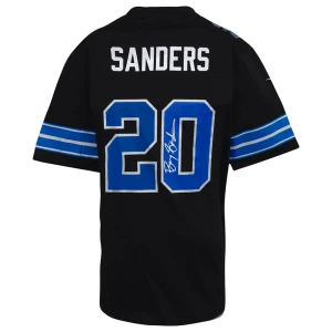 Barry Sanders Signed Detroit Lions Nike Black Alternate Football Jersey