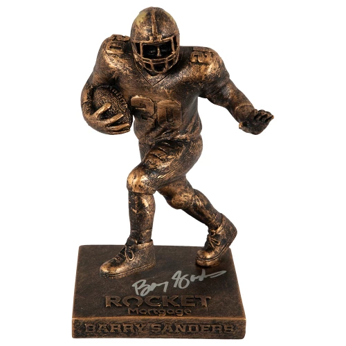 Barry Sanders Signed Detroit Lions Rocket Mortgage Replica Football Statue