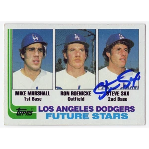 Steve Sax Signed Los Angeles Dodgers 1982 Topps Future Stars Rookie Baseball Card #681