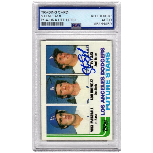 Steve Sax Signed Los Angeles Dodgers 1982 Topps Future Stars Rookie Baseball Card #681 - (PSA Encapsulated)
