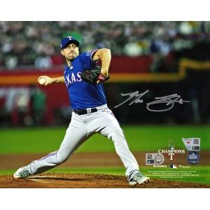 Max Scherzer Signed Texas Rangers 2023 World Series Pitching 8x10 Photo - (Fanatics)