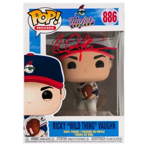 Charlie Sheen Signed Major League Ricky Wild Thing Vaughn Funko Pop Doll #886