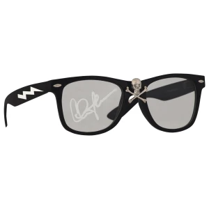 Charlie Sheen Signed Wild Thing Rick Vaughn Skull Glasses