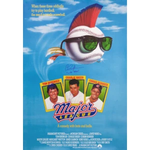 Charlie Sheen Signed Major League 27x40 Full Size Movie Poster w/Wild Thing