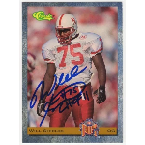 Will Shields Signed 1993 Classic Football Rookie Trading Card #13 w/CHOF'11