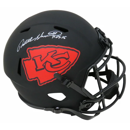 Will Shields Signed Kansas City Chiefs Eclipse Black Matte Riddell Full Size Speed Replica Helmet w/HOF'15