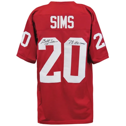 Billy Sims Signed Maroon T/B Custom Football Jersey w/78 Heisman