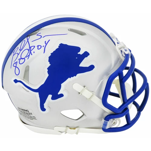 Billy Sims Signed Detroit Lions Throwback Riddell Speed Mini Helmet w/80 ROY